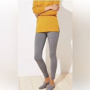 LOFT Plaid Ponte Grey Knit Leggings